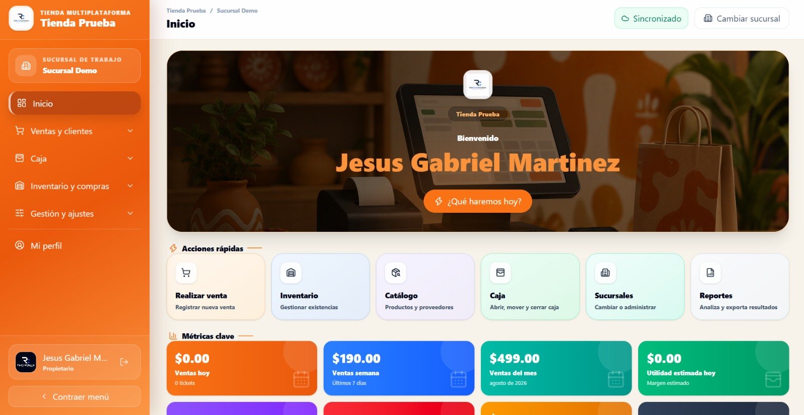 Inicio del punto de venta multiplataforma